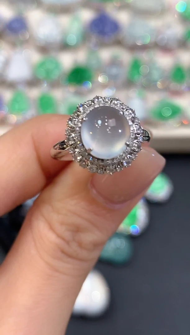 18K金镶嵌戒指翡翠 a153  多样性一件发货