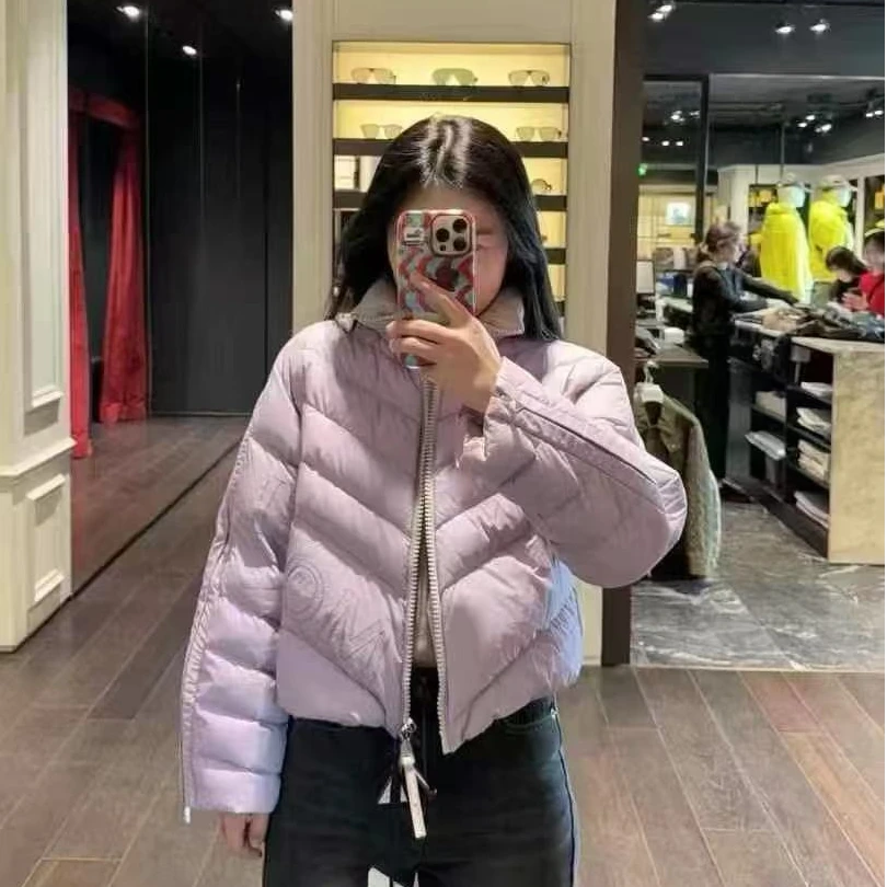 未使用 MONCLER 盟可睐/GG/vonnes 女款棕色短款羽绒服 福利