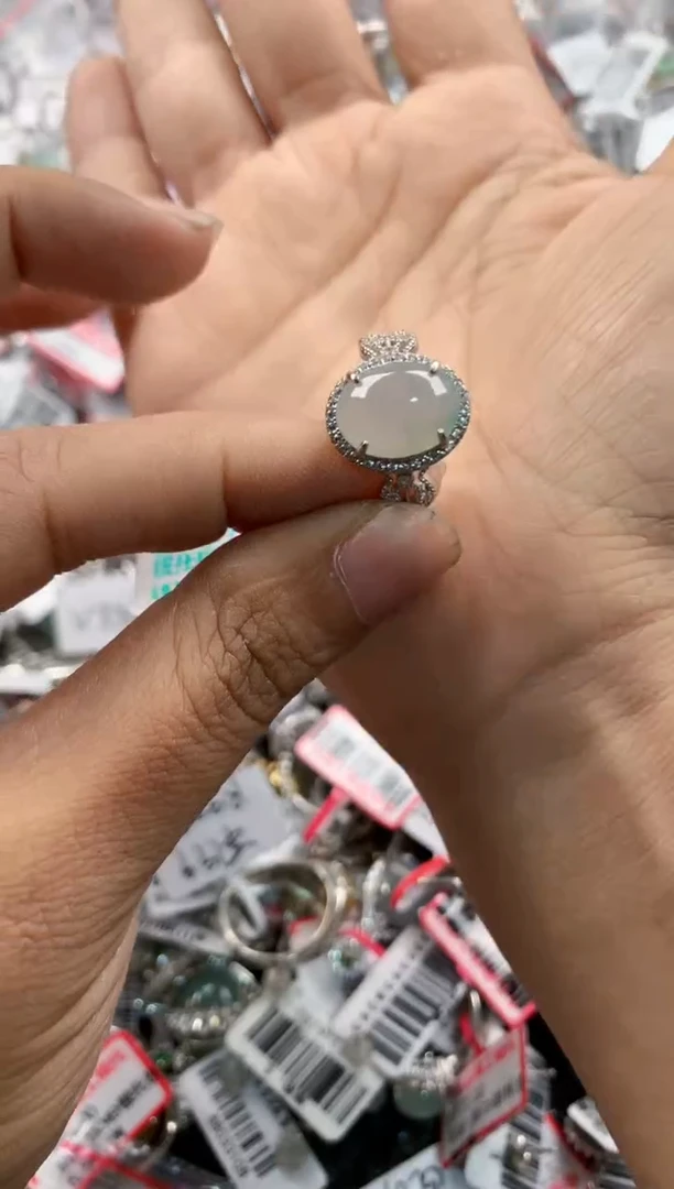 银S925镶嵌戒指翡翠14               6