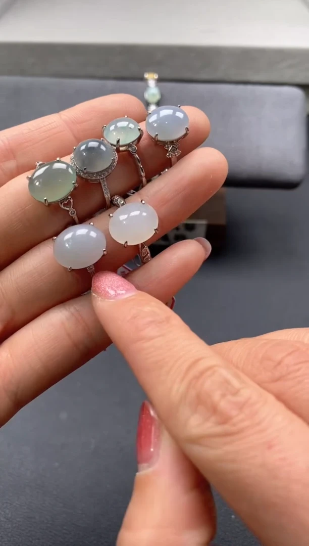 【闪购商品】翡翠戒指银S925镶嵌4444444     5