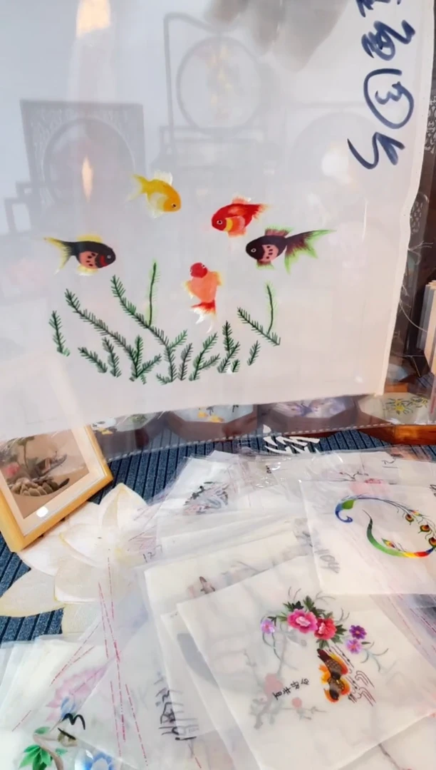 织绣纯手工苏绣双面绣绣布J3