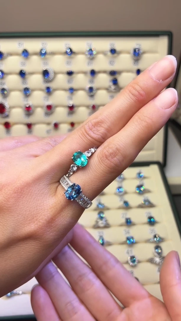 银S925镶嵌戒指碧玺0000