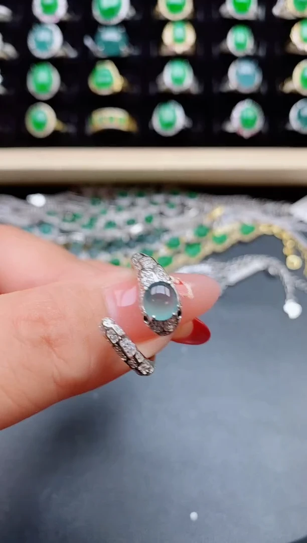 【闪购商品】翡翠戒指银S925镶嵌1321312