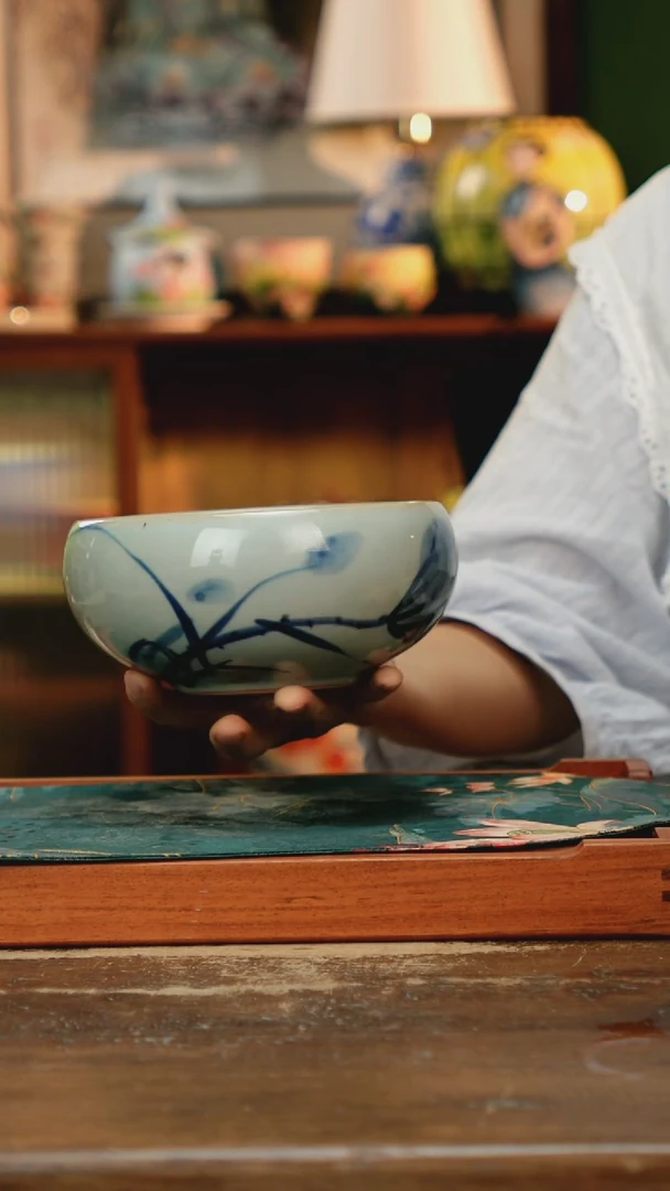 瓷片景德镇纯手工釉下彩精品茶具