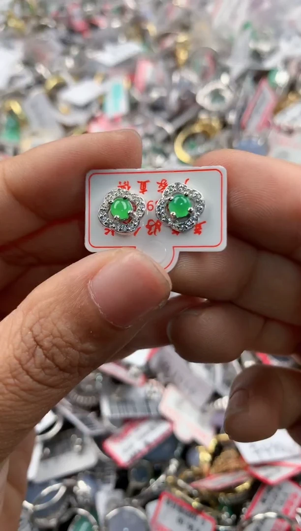银S925镶嵌戒指翡翠4444-----9