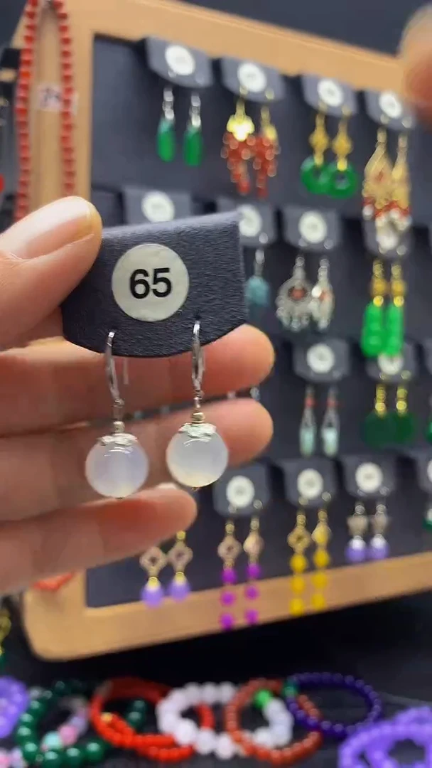 【闪购商品】玛瑙/玉髓耳坠银S925镶嵌耳饰