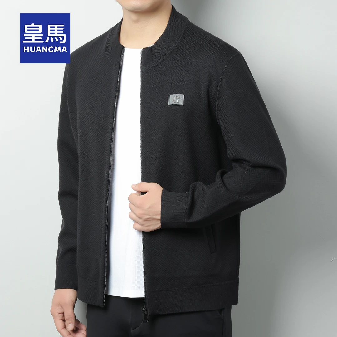 春秋季新款外套夹克男士休闲时尚外装百搭中年宽松立领休闲夹克