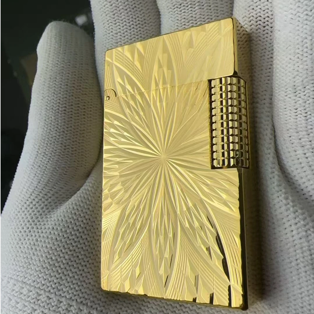 mosda煤油打火机男士侧滑朗声太阳花金高档创意送男友礼物