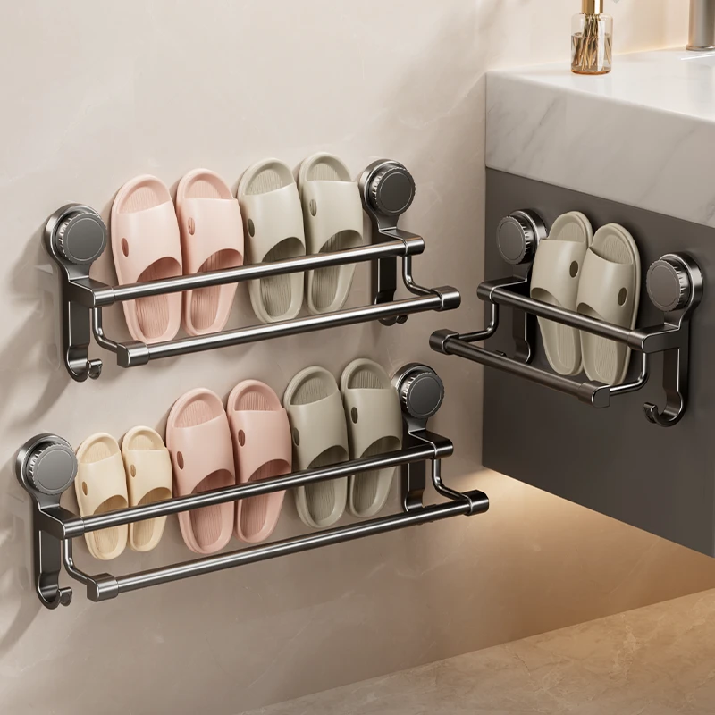 拖鞋挂架门口浴室拖鞋架子卫生间收纳神器免打孔多场景置物架
