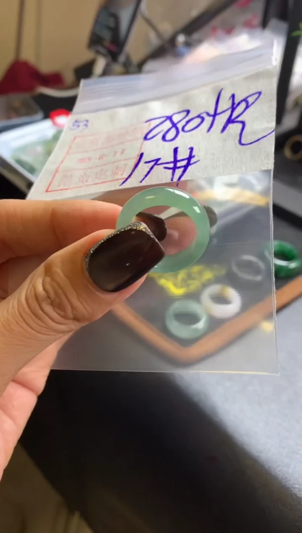 未镶嵌定制翡翠小****753戒圈17*290元毛货需精抛光发