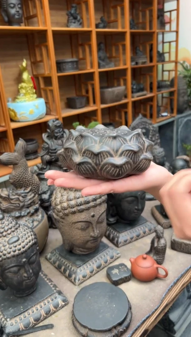 陶土莲蓬实心底座