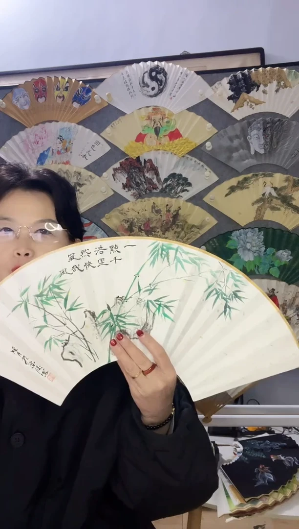 扇子九五寸十八方玉竹折扇