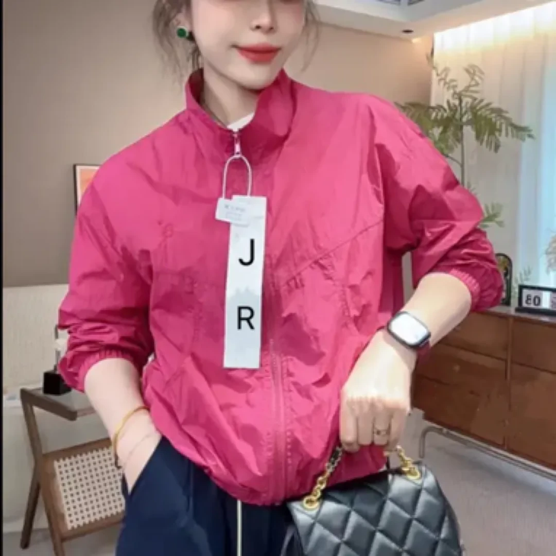 立领晒衣女新款2025小个子防紫外线透气时尚轻薄外套短款防晒服