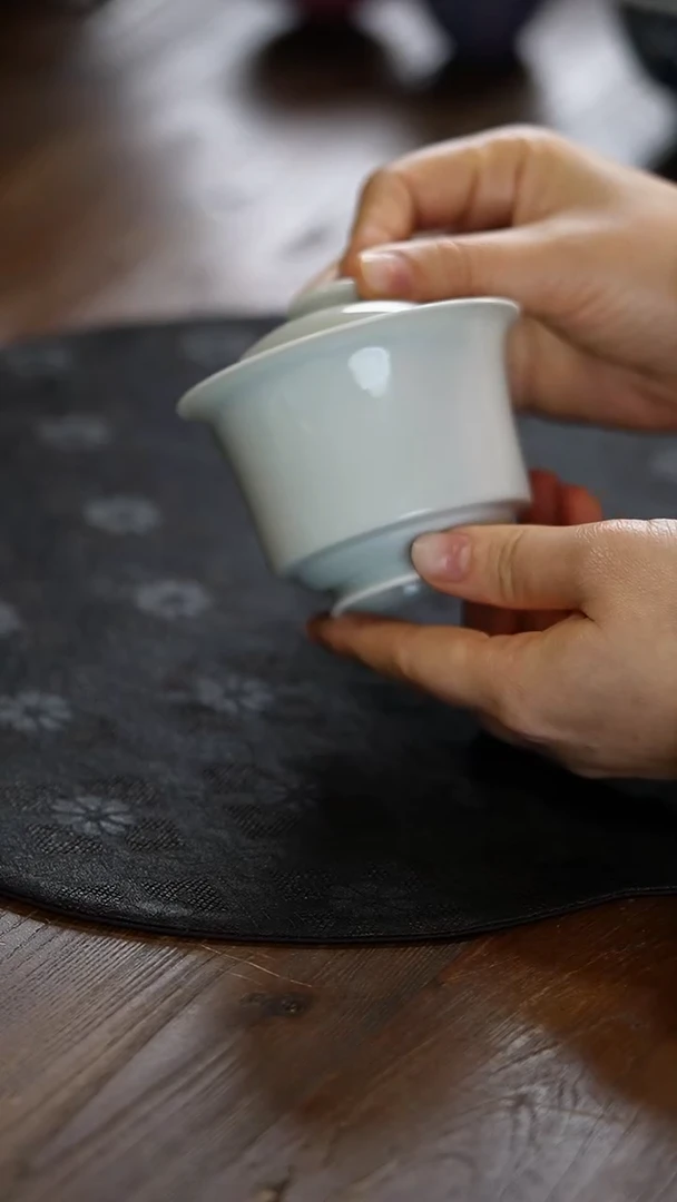 瓷景德镇陶瓷茶器素胎马蹄盖碗