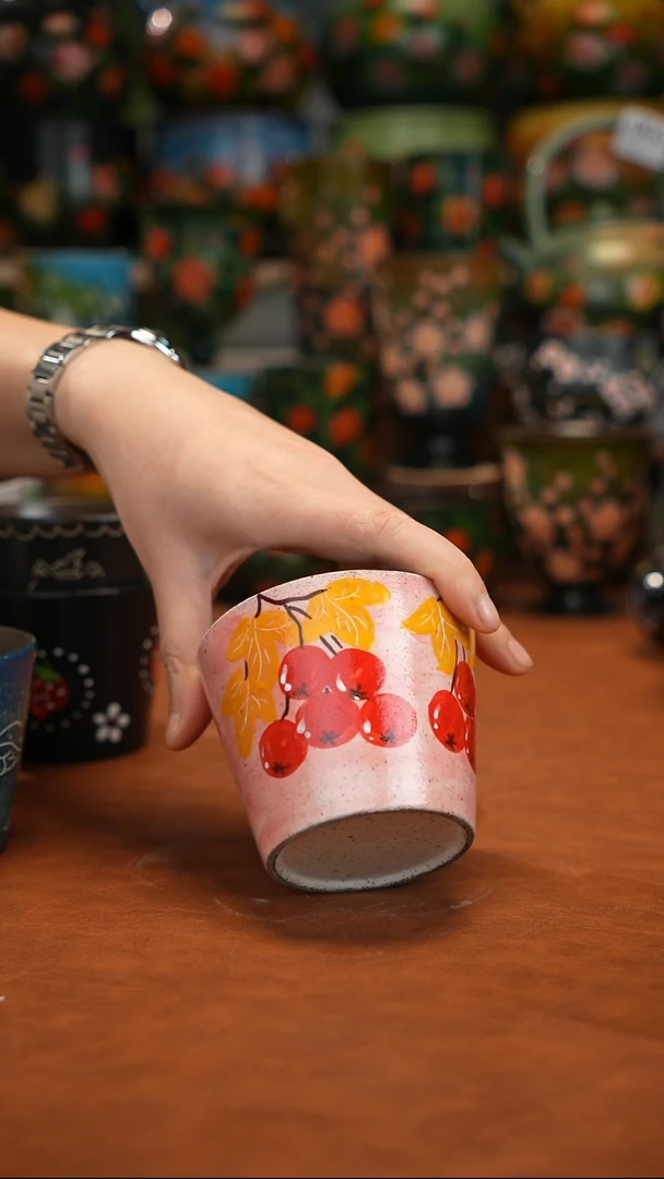 紫泥油画手绘釉下彩