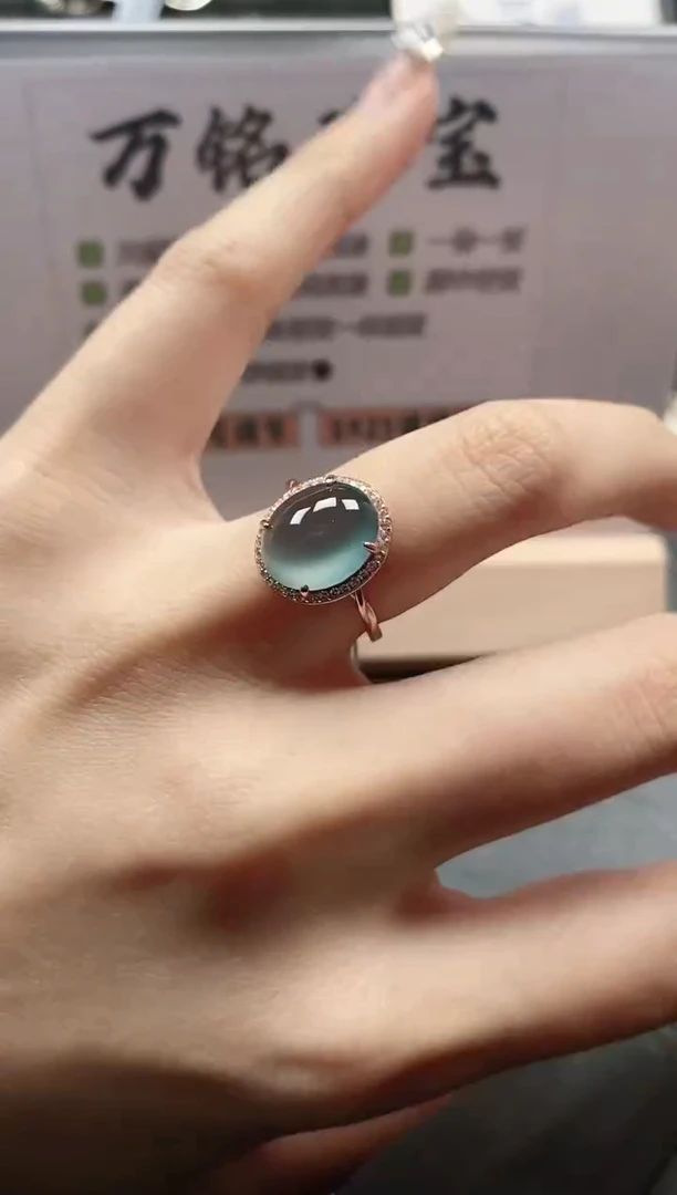 银S925镶嵌戒指翡翠15151