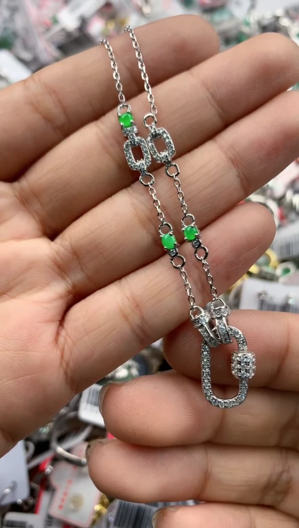 银S925镶嵌戒指翡翠3333----7