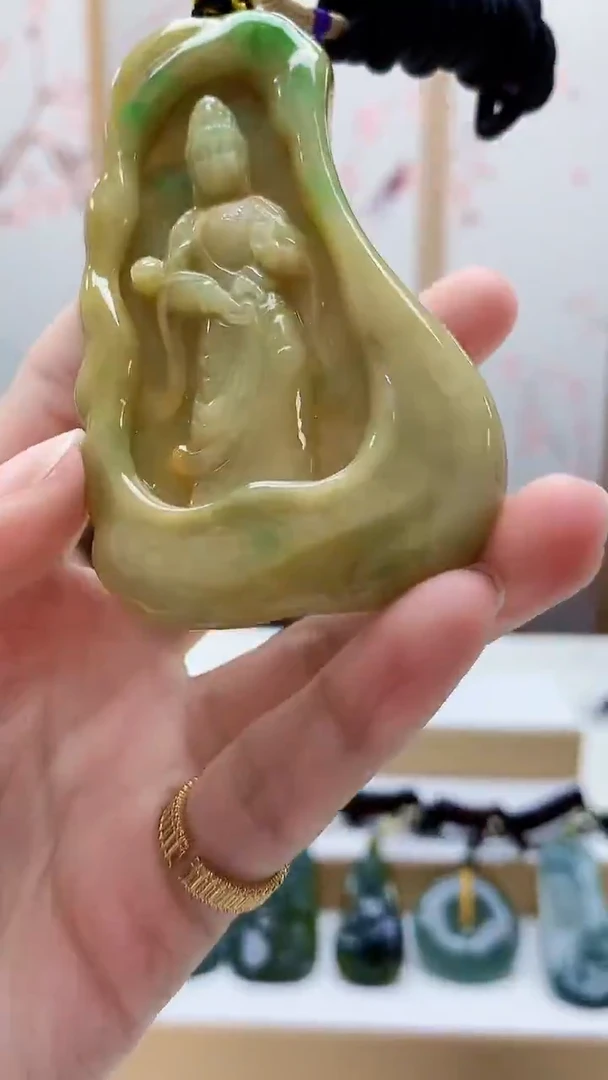 未镶嵌定制翡翠5028lr-毛货挂件16