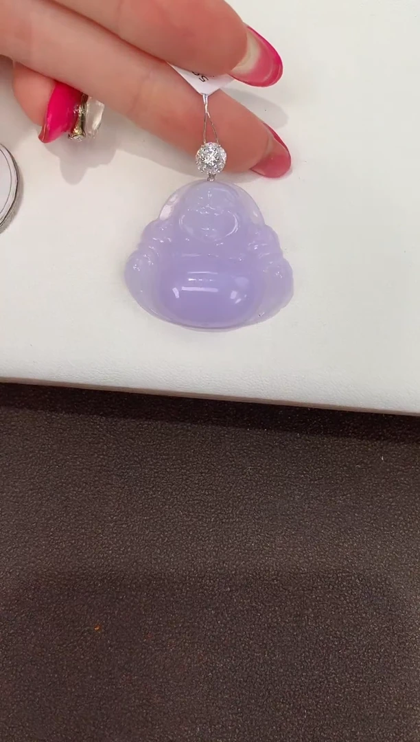 颈饰18K金镶嵌翡翠天然缅甸a货翡翠(多样性发其一)