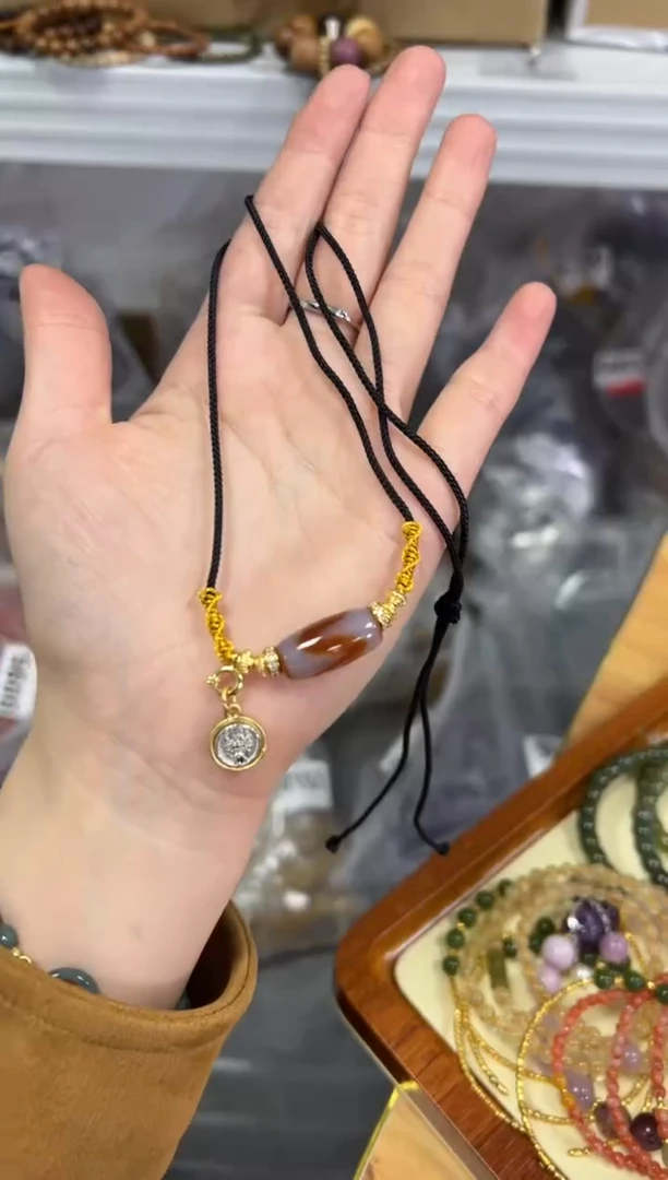 【闪购商品】玛瑙/玉髓颈饰未镶嵌红肉虎牙玛瑙珠项链[0133]