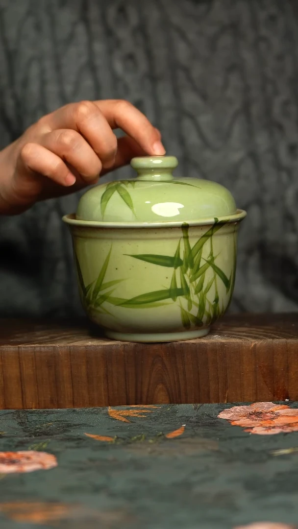 杯釉下彩手工手绘同款陶器