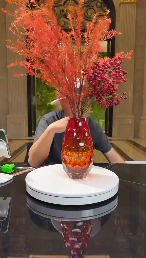 【闪购商品】摆件AJ05563橙红艺术琉璃花器