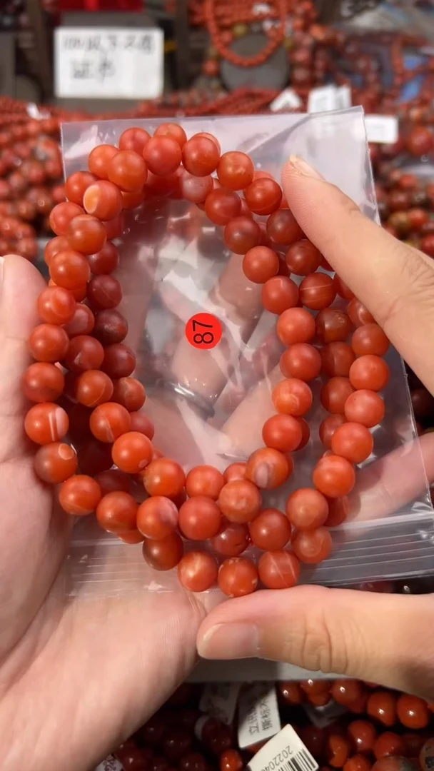 南红玛瑙手串未镶嵌9