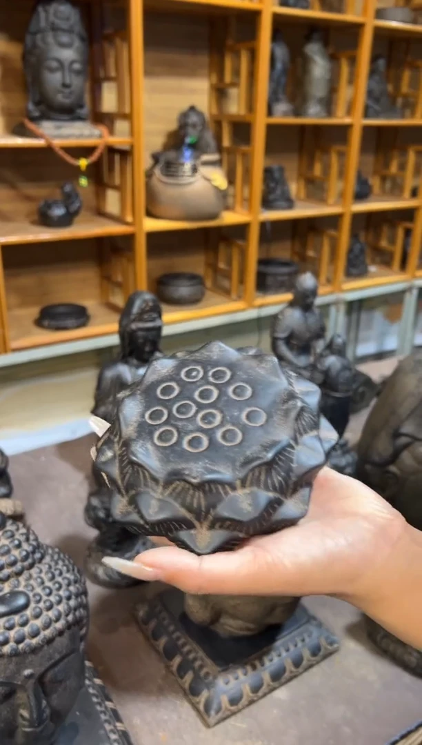 陶土【火山泥】莲蓬实心底座