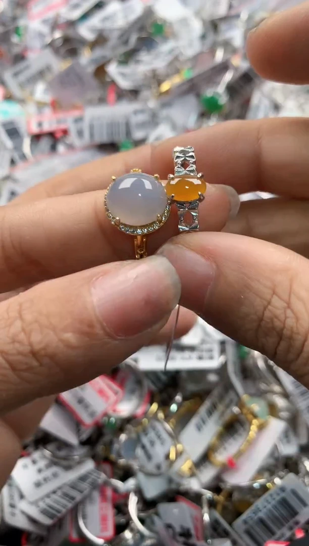 银S925镶嵌戒指翡翠15    4