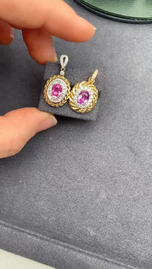 【闪购商品】蓝宝石颈饰18K金镶嵌粉蓝宝