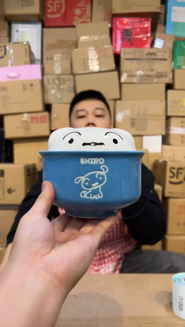 【闪购商品】杯蓝色小白带盖碗