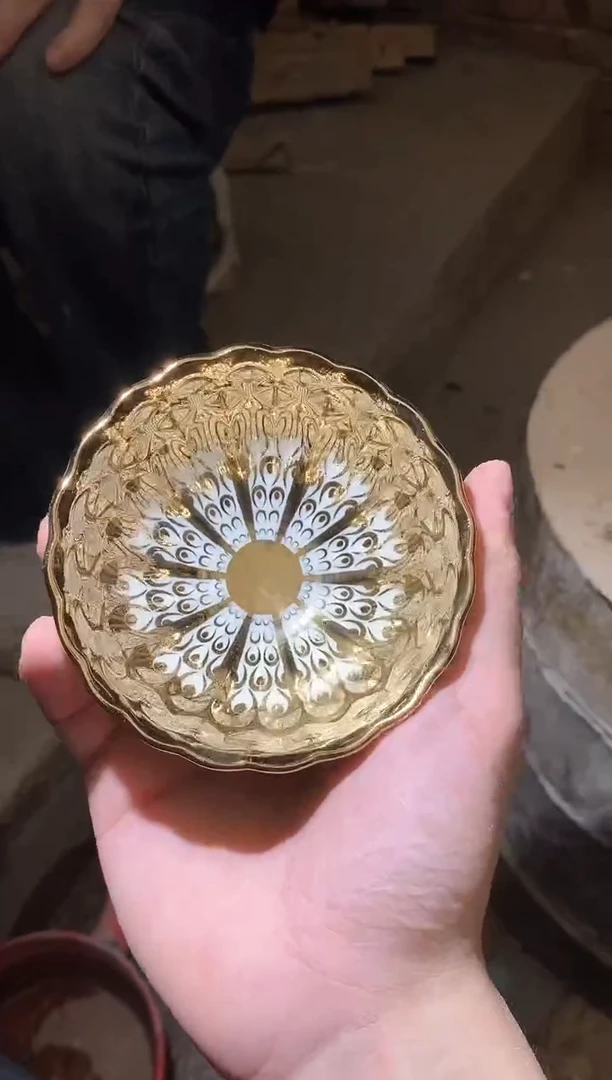 茶盏天目瓷主人杯金孔雀