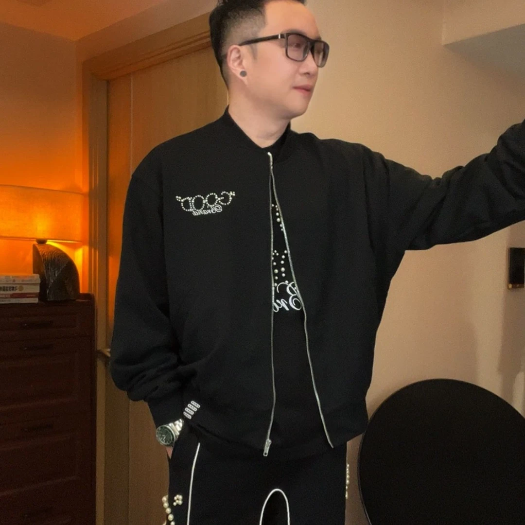 简约时尚【GD前后珍珠】拉链外套，男女同款