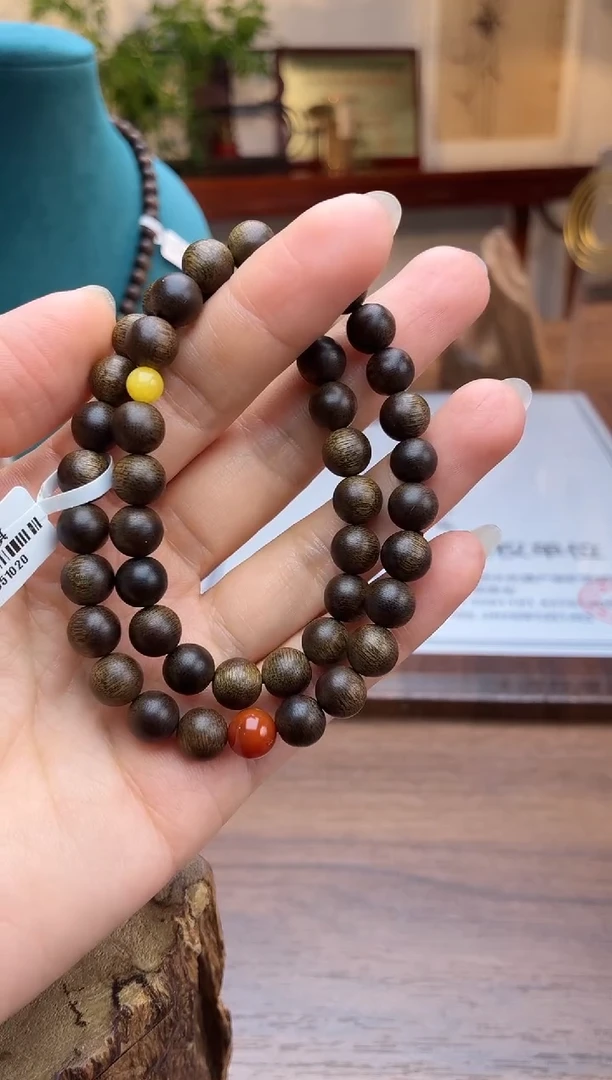 沉香手串沉香【非遗】玉化白棋楠08双圈设计