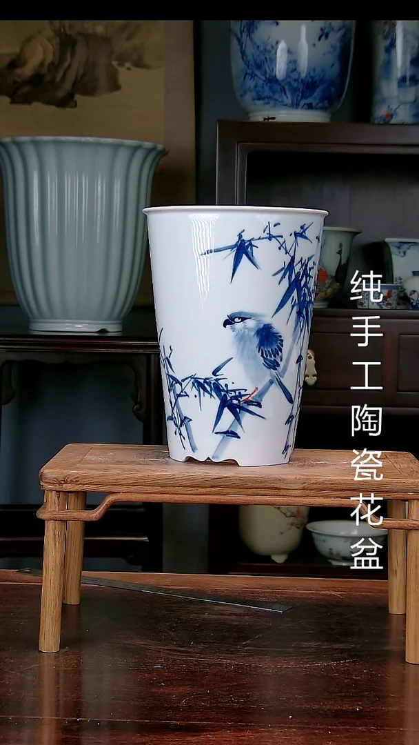 景德镇手工陶瓷花盆