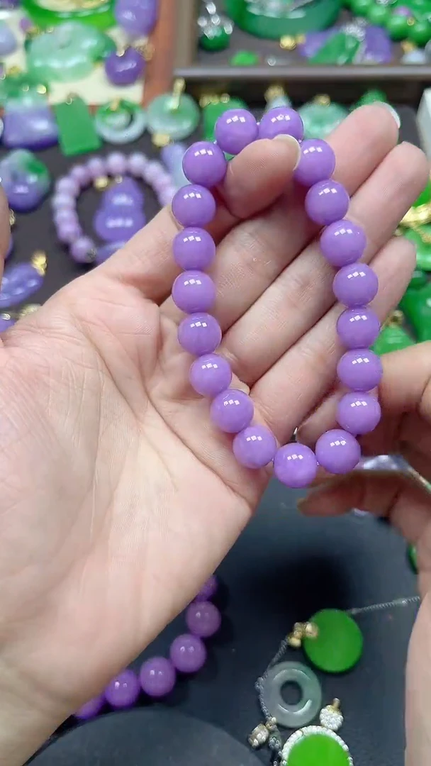 颈饰未镶嵌翡翠10mm紫手串