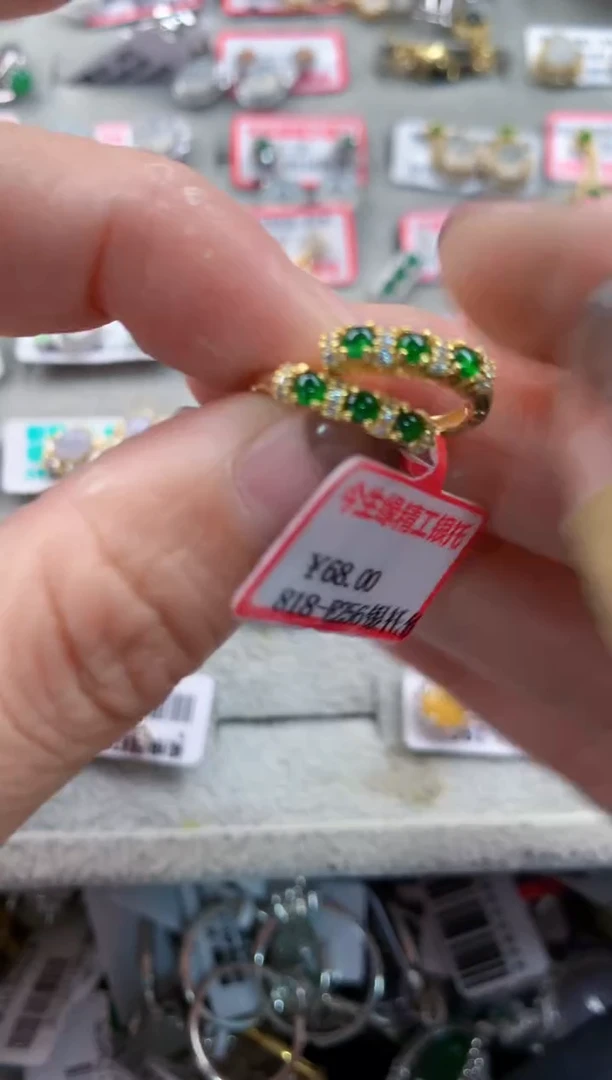 银S925镶嵌戒指翡翠444   2