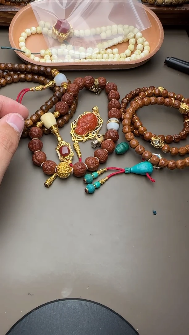 【闪购商品】菩提手串18K金镶嵌核桃手串8321345