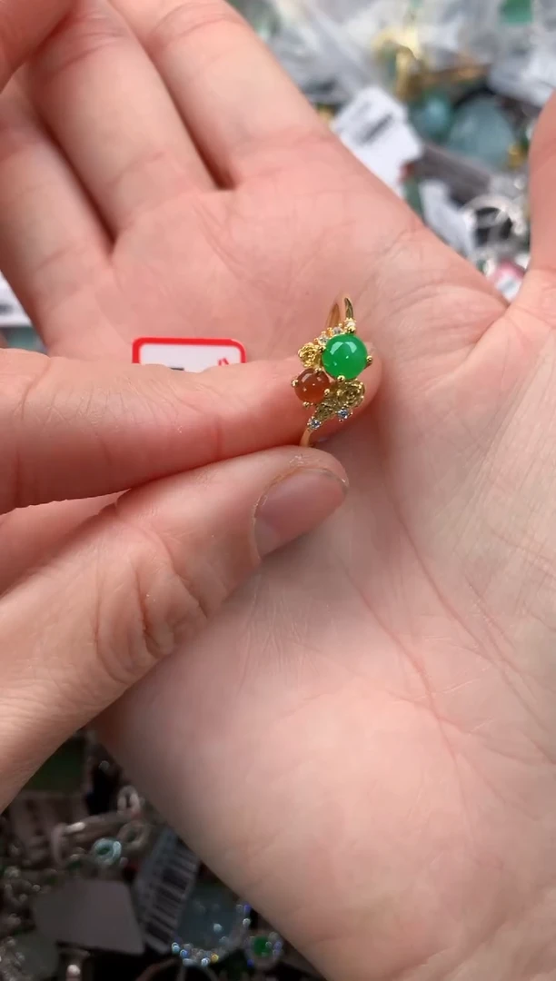 银S925镶嵌戒指翡翠3                  5