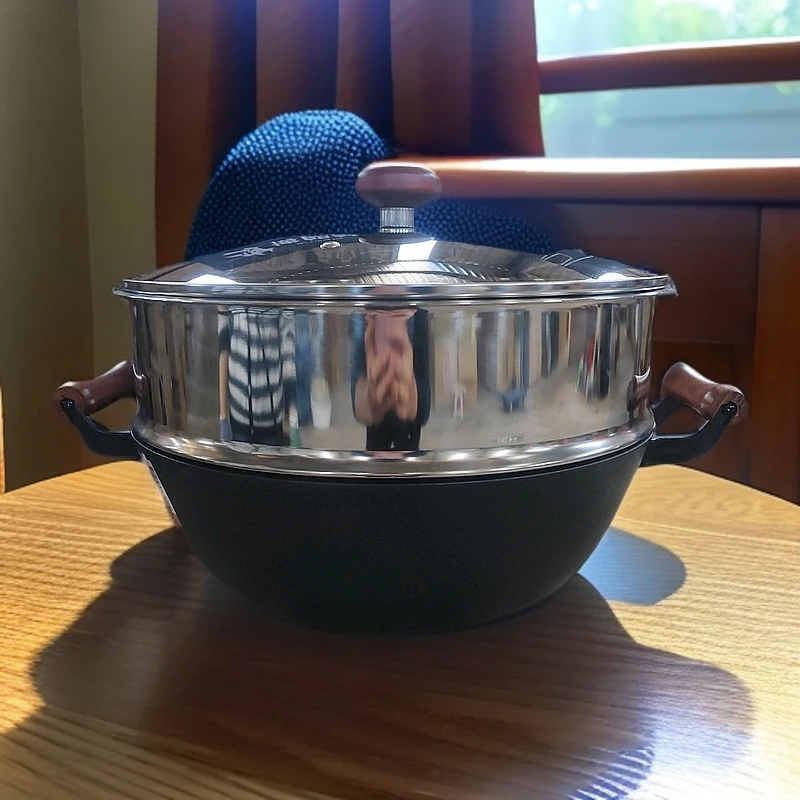 博雅珍珠2698真不锈不粘炖锅礼盒双耳36CM