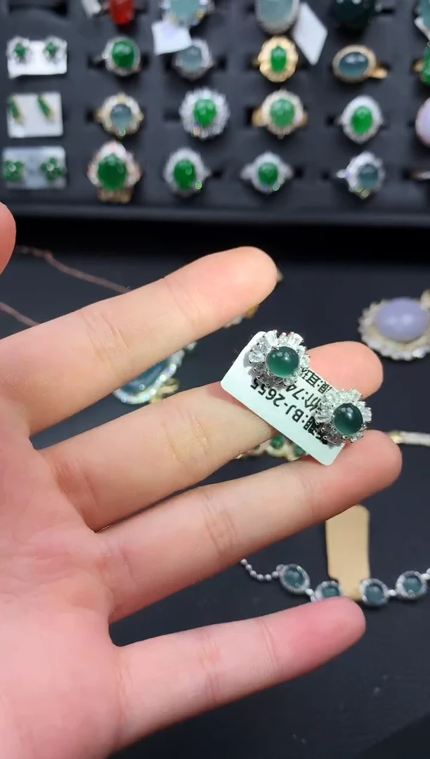 【闪购商品】翡翠戒指银S925镶嵌5124