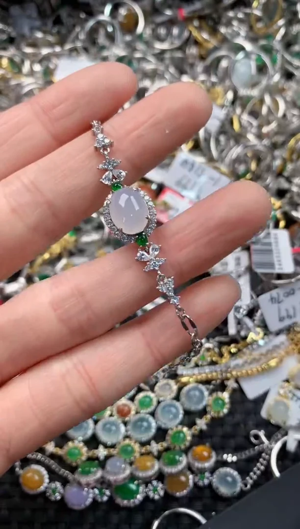 银S925镶嵌戒指翡翠444   5