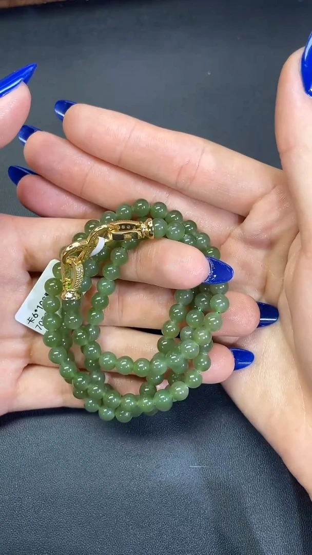 和田玉未镶嵌颈饰俄碧卡6mm108颗705086