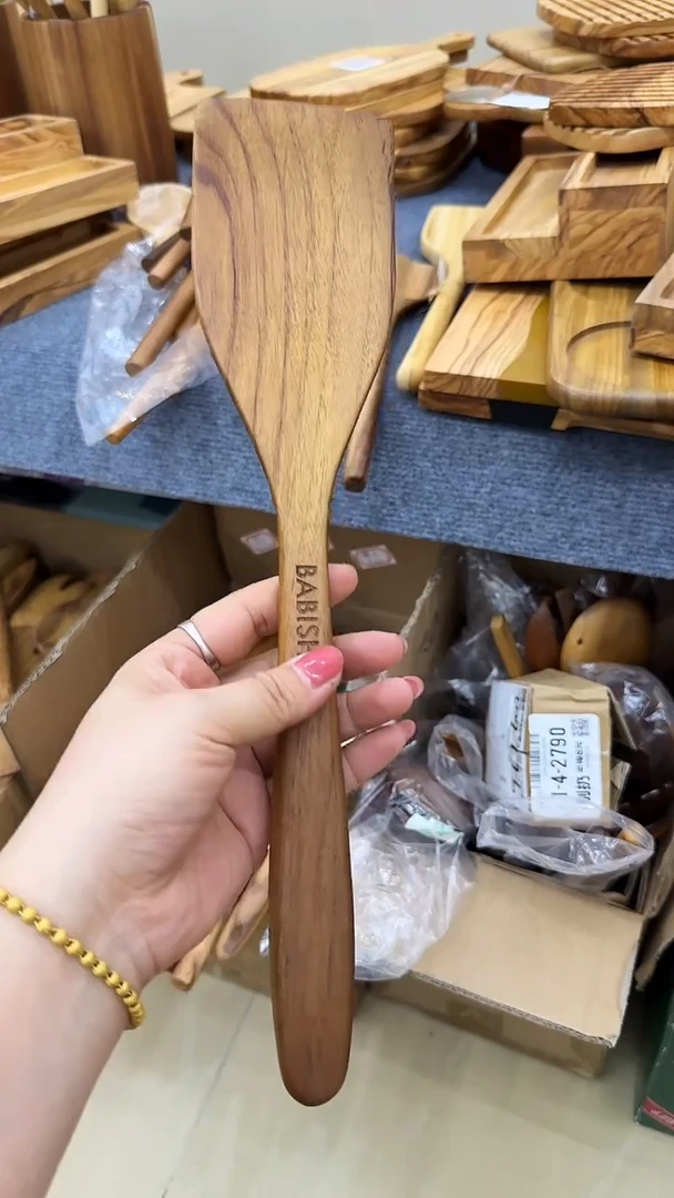 缅甸柚木炒菜铲实木