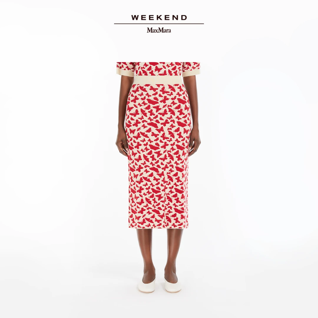Weekend MaxMara 2025早春新款女装提花针织半裙5301015106