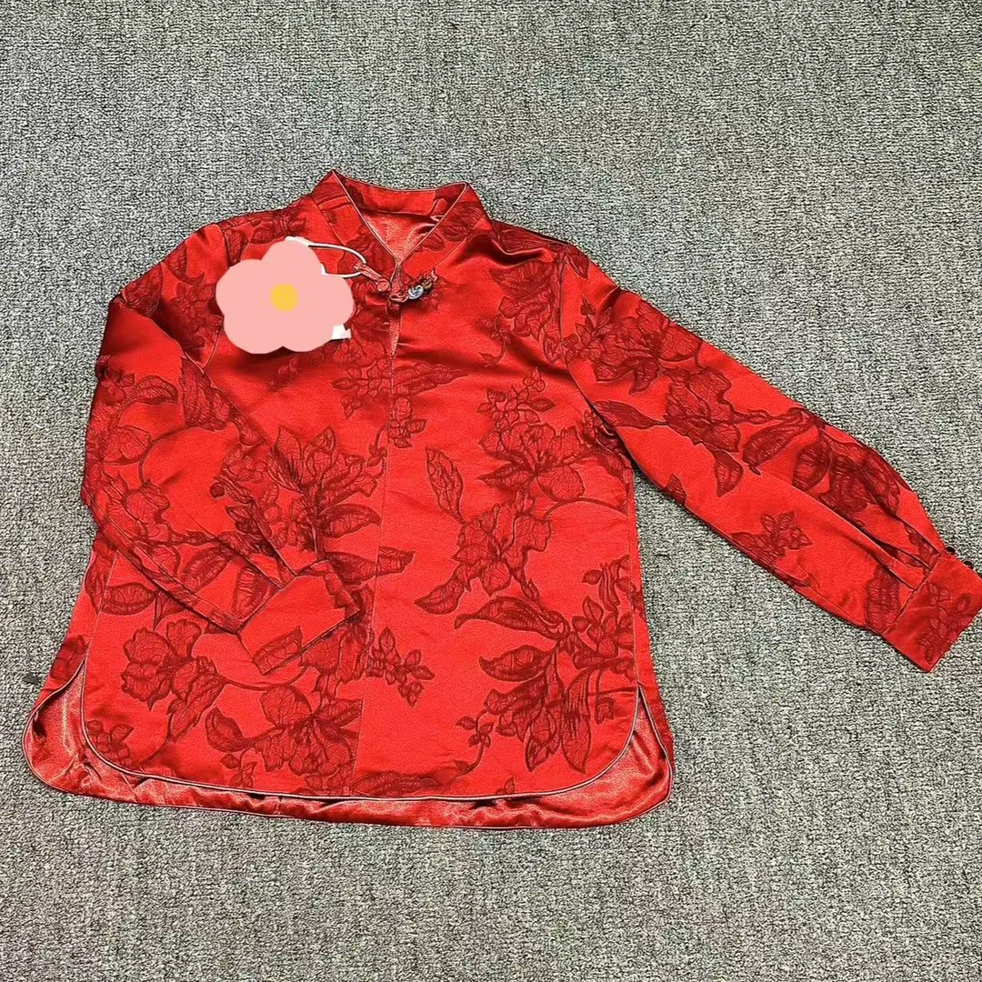 99805新中式浮花立领小衫