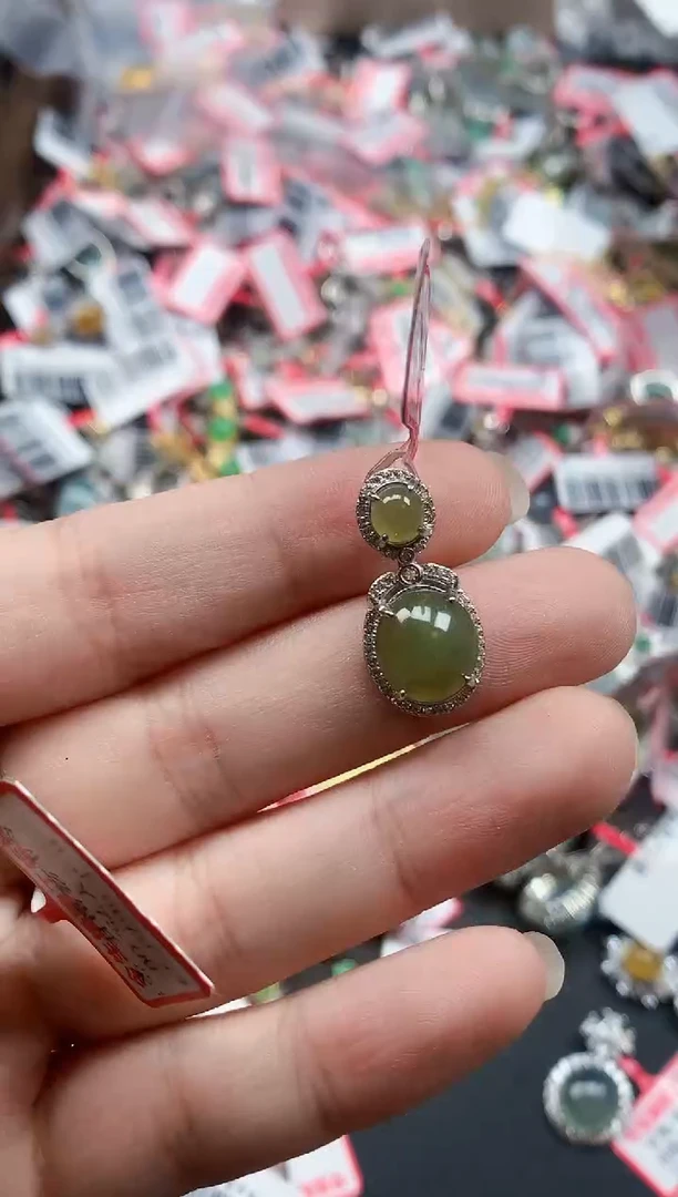 银S925镶嵌戒指翡翠天然A货缅甸翡翠