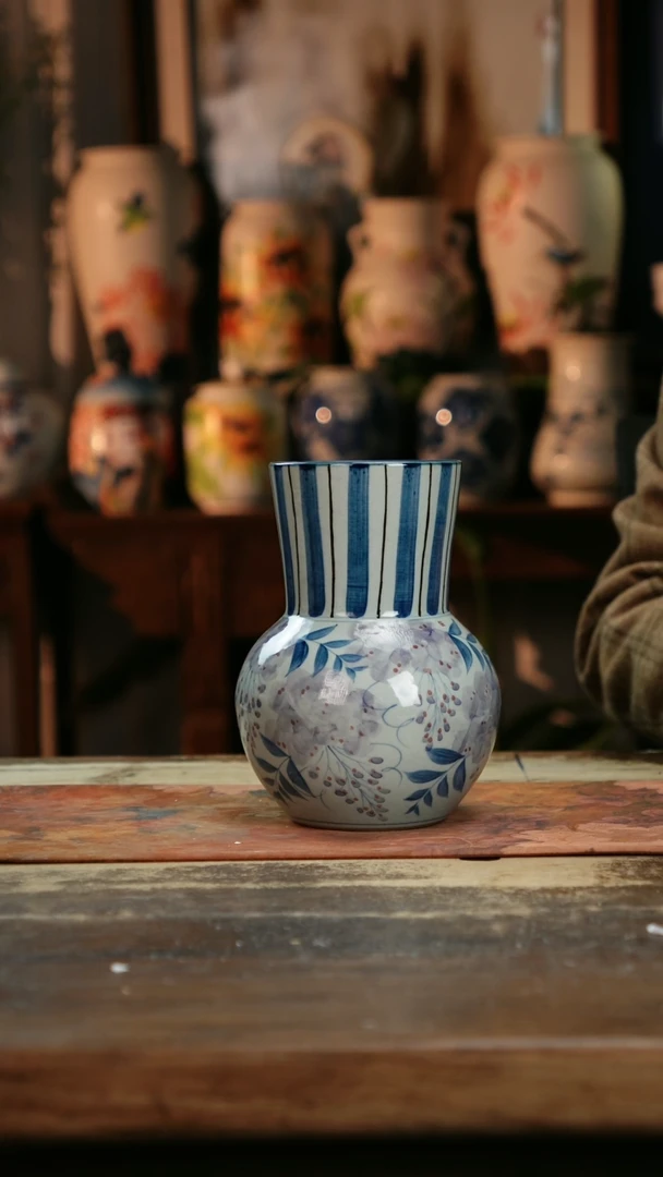 【闪购商品】瓷片景德镇纯手工釉下彩精品花瓶