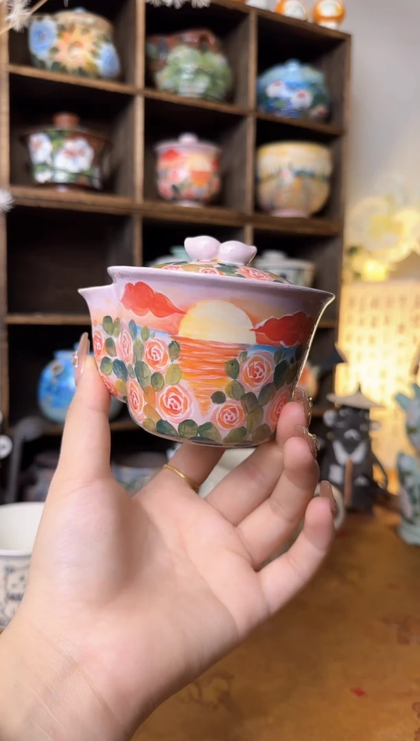 【闪购商品】石一落日玫瑰手抓壶