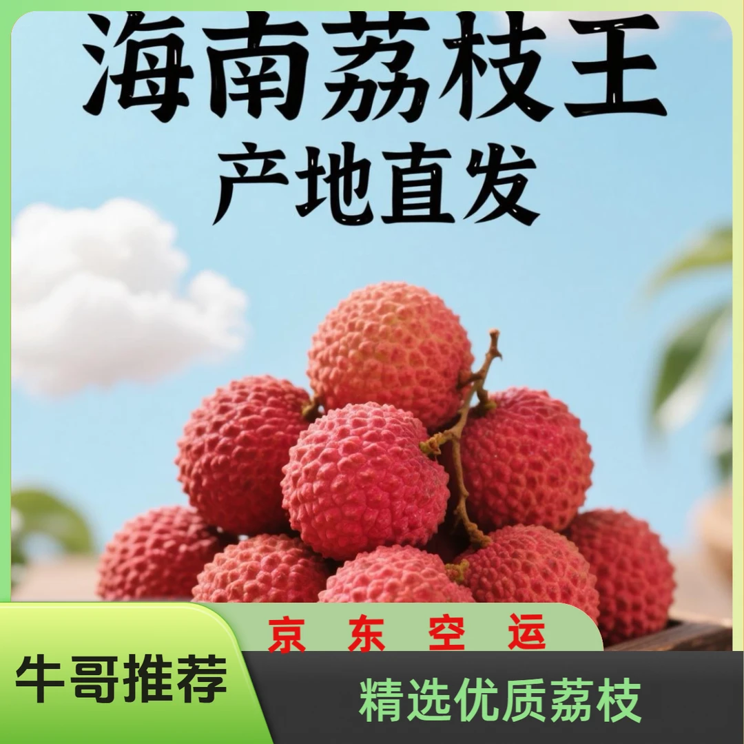 〖牛哥专属推荐〗【京东空运直发】海南荔枝王3-5斤装新鲜水果现摘
